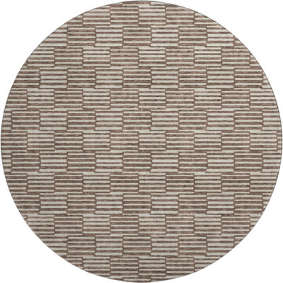 Premium Machine Washable Prisco Brown Rug