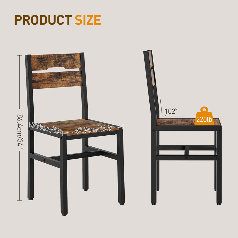 Mcgowan Kitchen Chairs Dining Room Chairs Kitchen Chairs with Backrests and Metal Frame Easy Assembly, Living Room, Dining Room