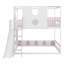 Lit mezzanine pour enfants avec glissade et aire de jeux inférieure polyvalente délimitée par des garde-corps-670303634-670303632