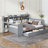Full Size Wooden Daybed With 3 Drawers, USB Ports And Desk-1237669393-1237669392