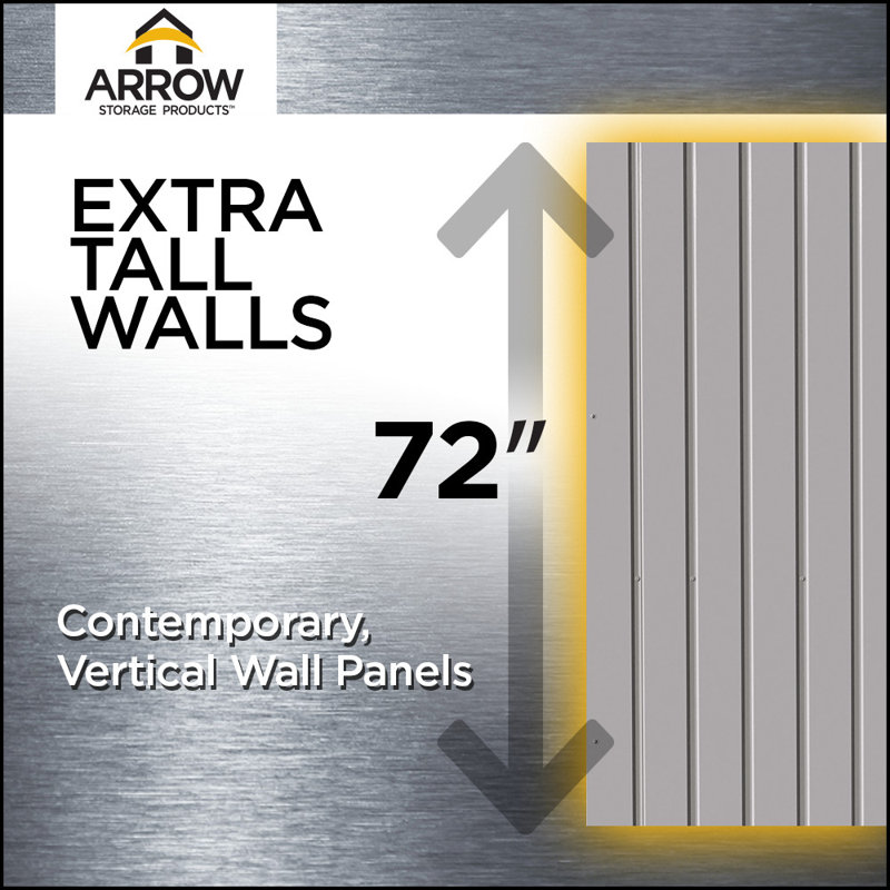 10 ft. x 8 ft. Blue Grey Galvanized Steel Storage Shed
