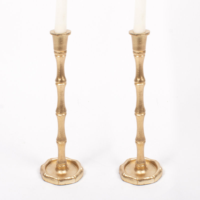 Chandelle de table en aluminium 11,75 po avec bougie incluse