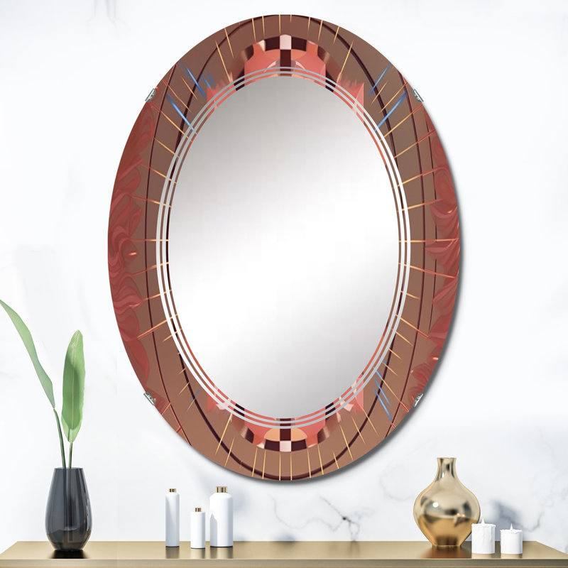 Zaurak - Miroir mural moderne ovale, 36 po x 24 po