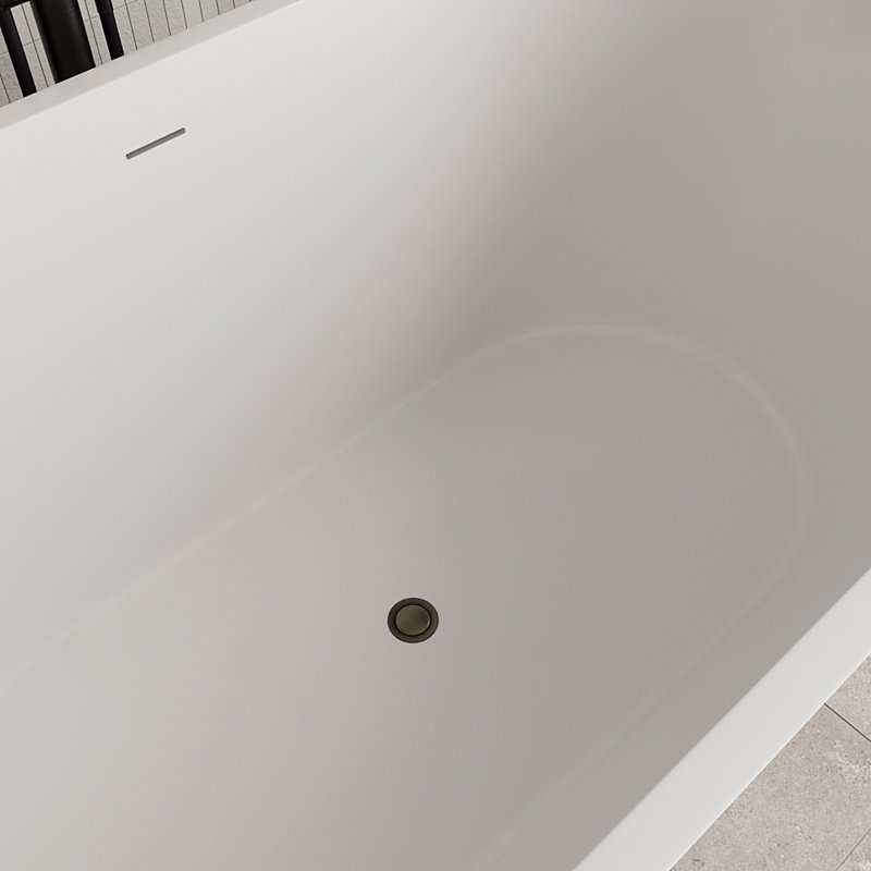Baignoire autoportante 54 "avec drain interne Streamline, Bronze brossé