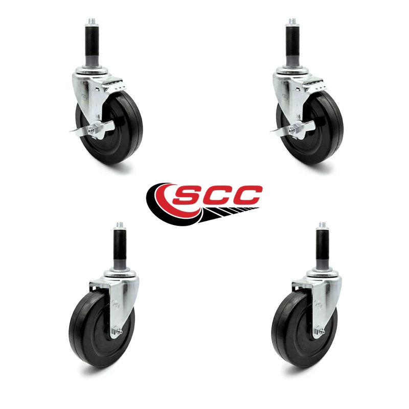 4-Piece Hard Rubber Caster Set