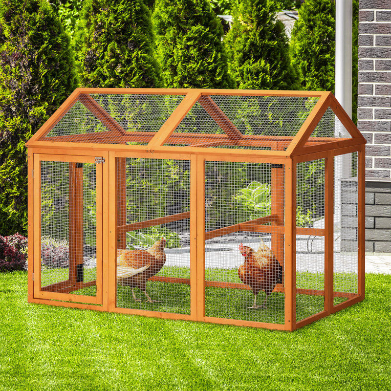 Versatile Wooden Chicken Coop with Spacious Run, Easy Access, and Modular Design for Outdoor Use