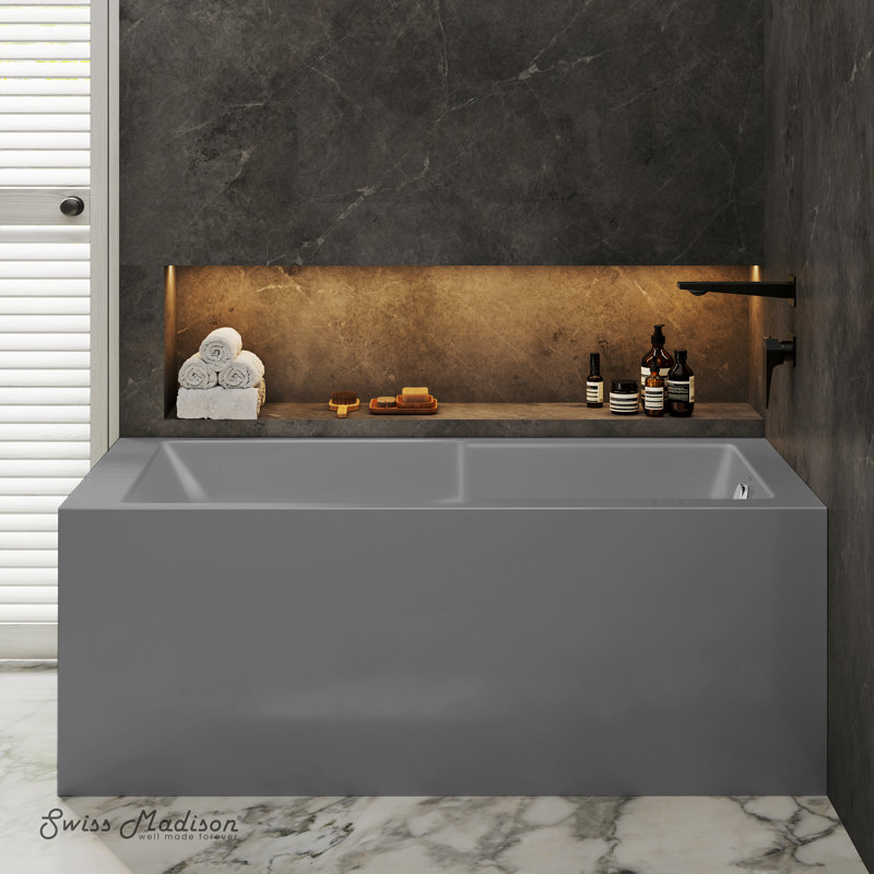 Baignoire de coin Claire, Oui, Gris lustré