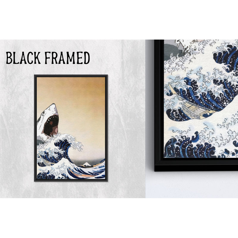Élégante toile imprimée japonaise: art mural moderne pour la décoration intérieure, toiles à cadre noir 1P