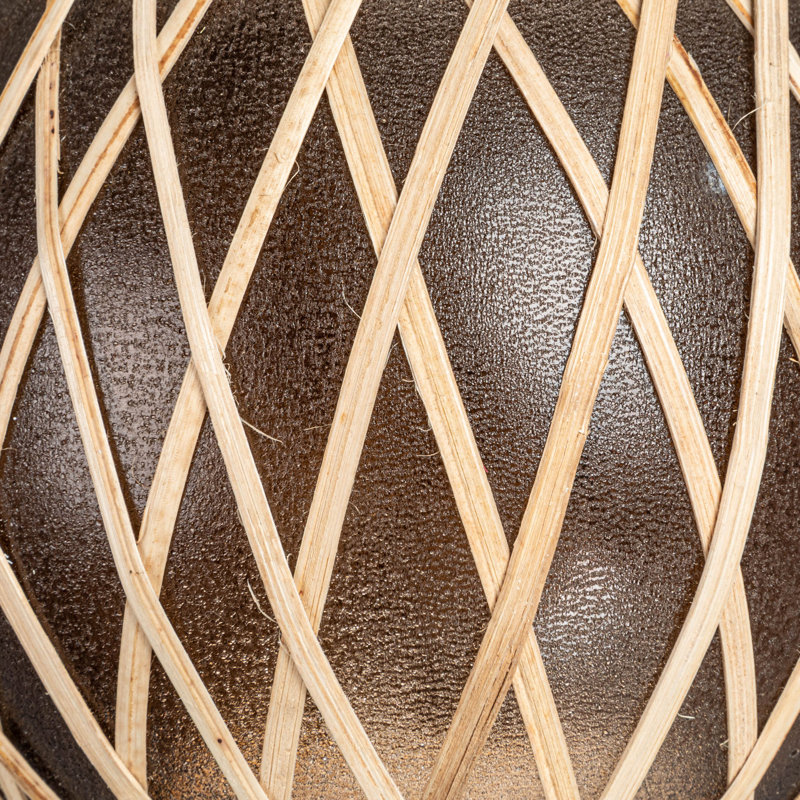 Glass Votive Holder with Woven Rattan Sleeve