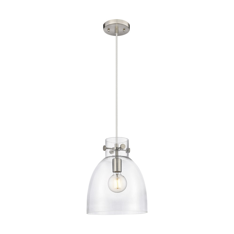 Luminaire suspendu à 1 lumière Badgett, Clair, Nickel satiné
