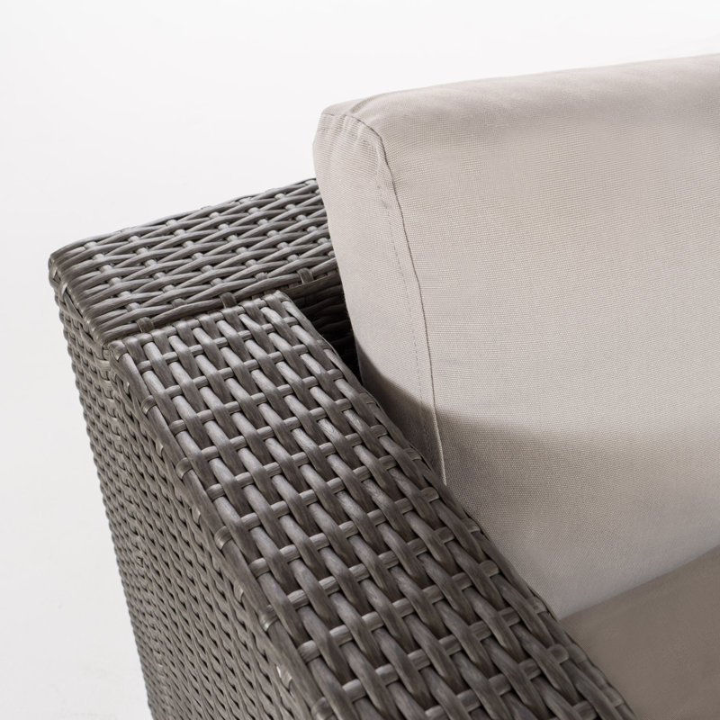 Ensemble de conversation avec coussins Jossilyn, Structure aux tons bruns multiples / coussin beige