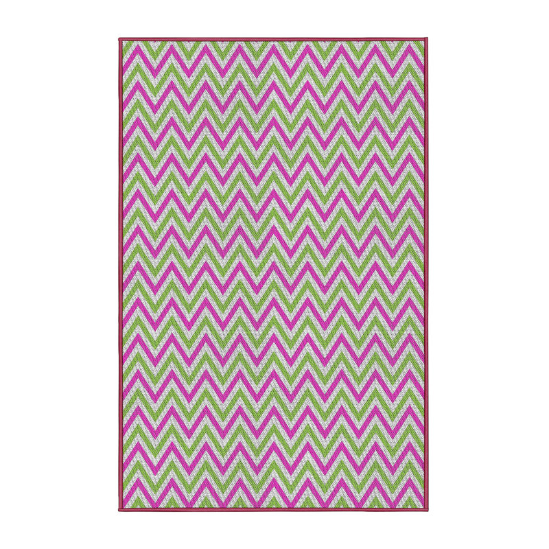 Tapis rose / vert Power Loom, Rectangle 2 pi x 4 pi