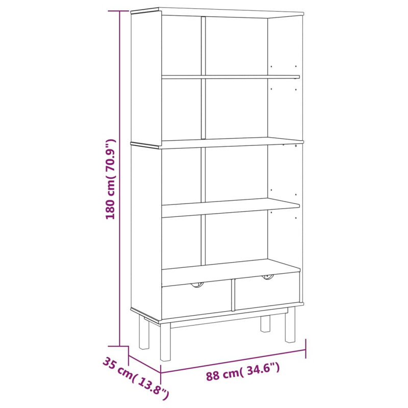 Bookcase Storage Bookcase, White/Brown