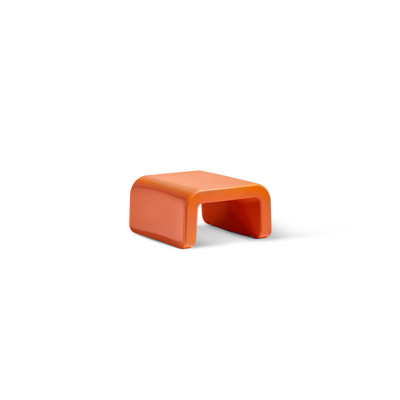 Line Outdoor Ottoman, Vintage Orange