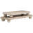 Mango Wood Beaded Decor Light Brown Tray with Large Ball Feet Set