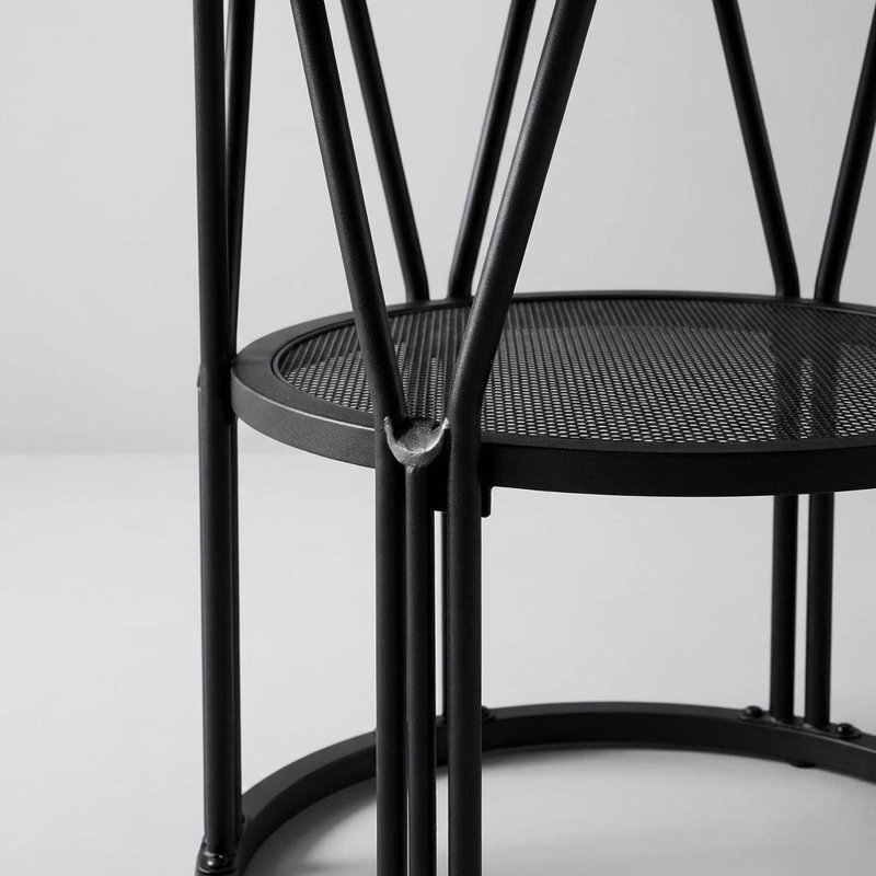 Dining Table with Iron Base, Black