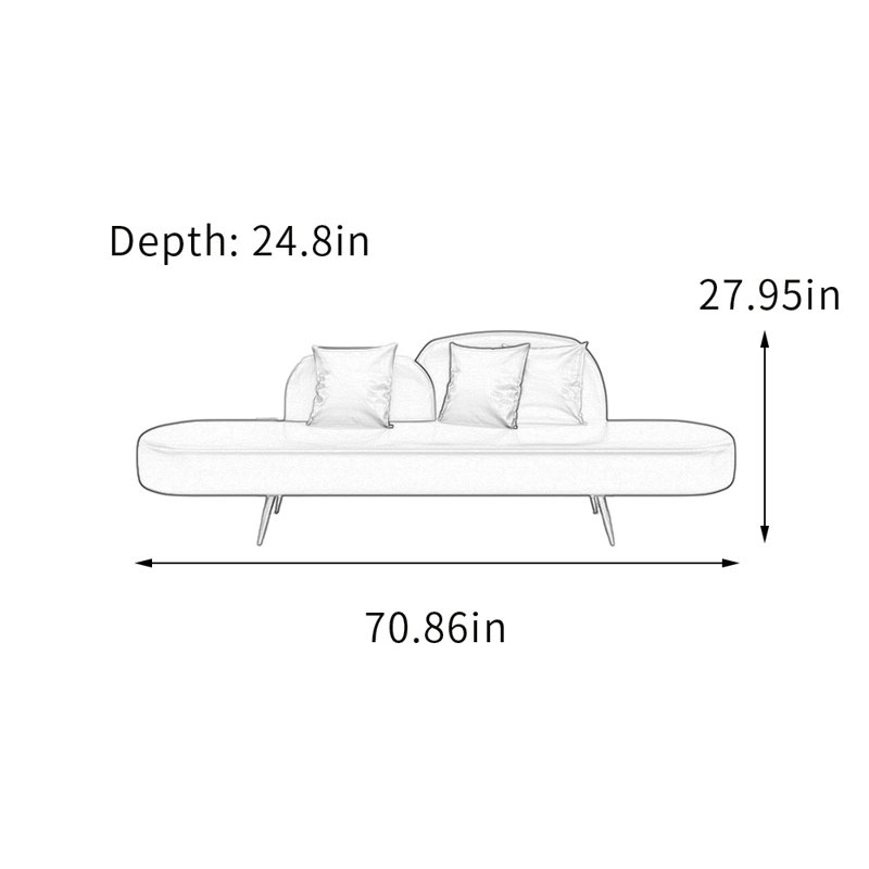 Méridiennes d'intérieur en similicuir Creative Home, Orienté à droite