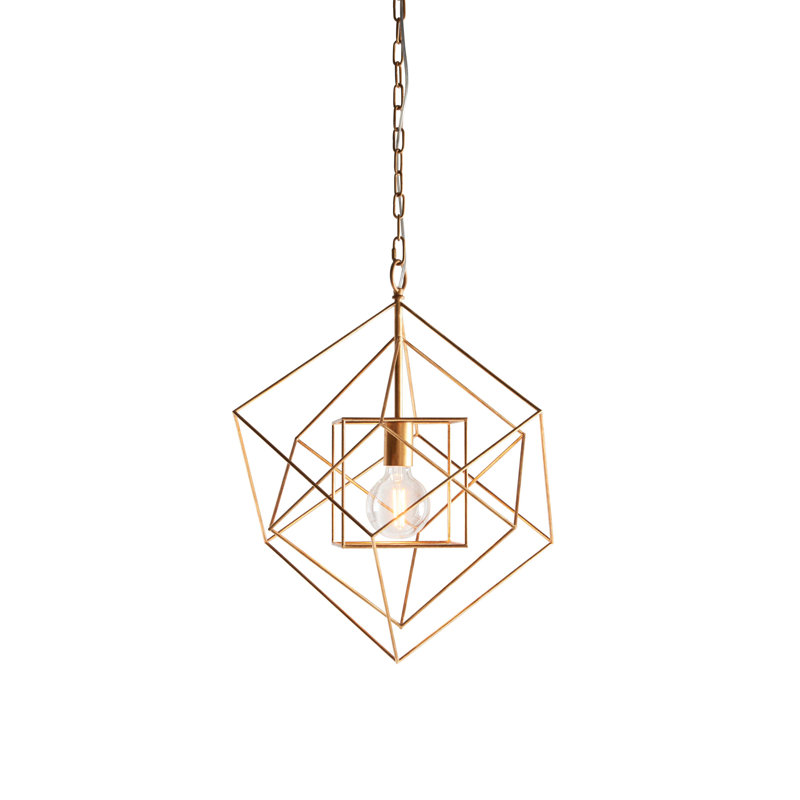 Curran 1 - Light Antique Gold Square/Rectangle Pendant, 59cm H x 50.4cm W