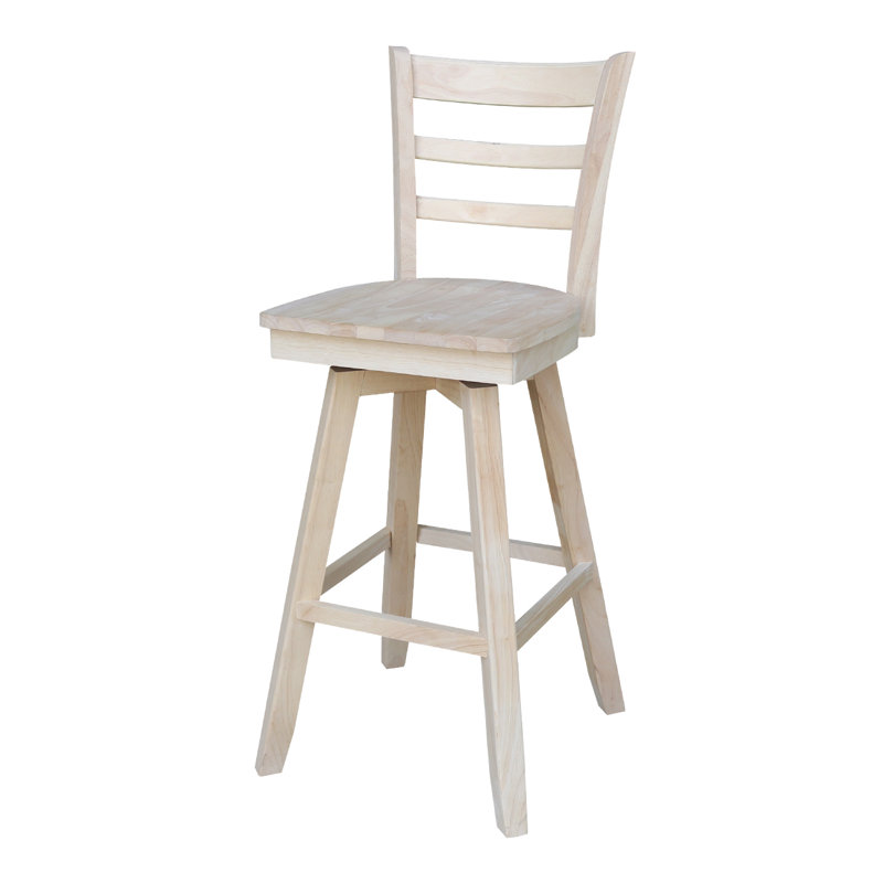Delmontez Swivel Solid Wood Counter Stool, Bar Stool (30" Seat Height)