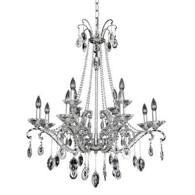 Torreli 12 LT Chrome/Clear Tiered Chandelier Allegri