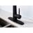 Pull Down Single Handle Kitchen Sink Faucet In Stainless Steel, Matte Black Hue, 360 Rotating High - Arc Nozzle, Three Water Output Forms  Stream, Spray,  , Simple Temperature And Flow Control, Rust-469472836