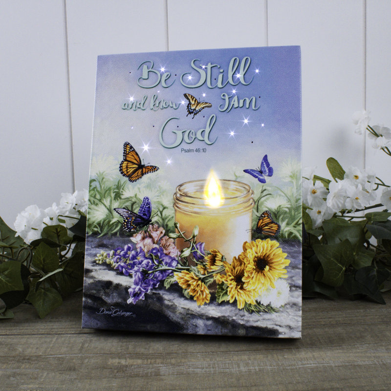 Robbe - Be Still and Know 8x6 Mini Lighted Easel Back Canvas