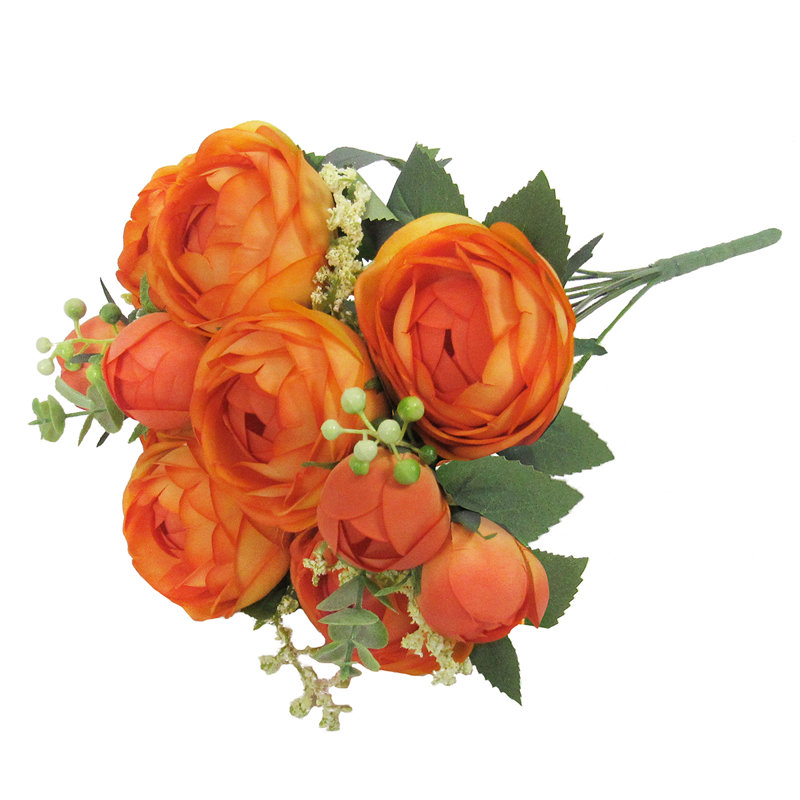 Buisson de renoncule classique, Orange