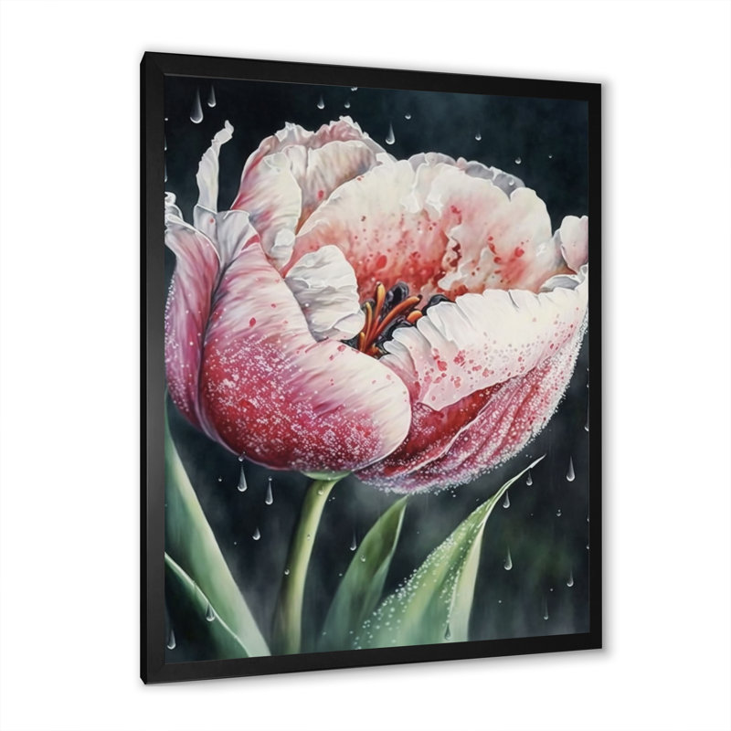 «Blooming Tulip Flowers Watercolor I», impression sur toile, H 40 po x l 30 po x P 1,5 po