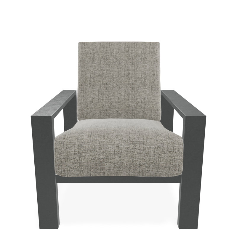 Larssen Deep Seating Cushion Arm Chair, Graphite, Fresco Ash