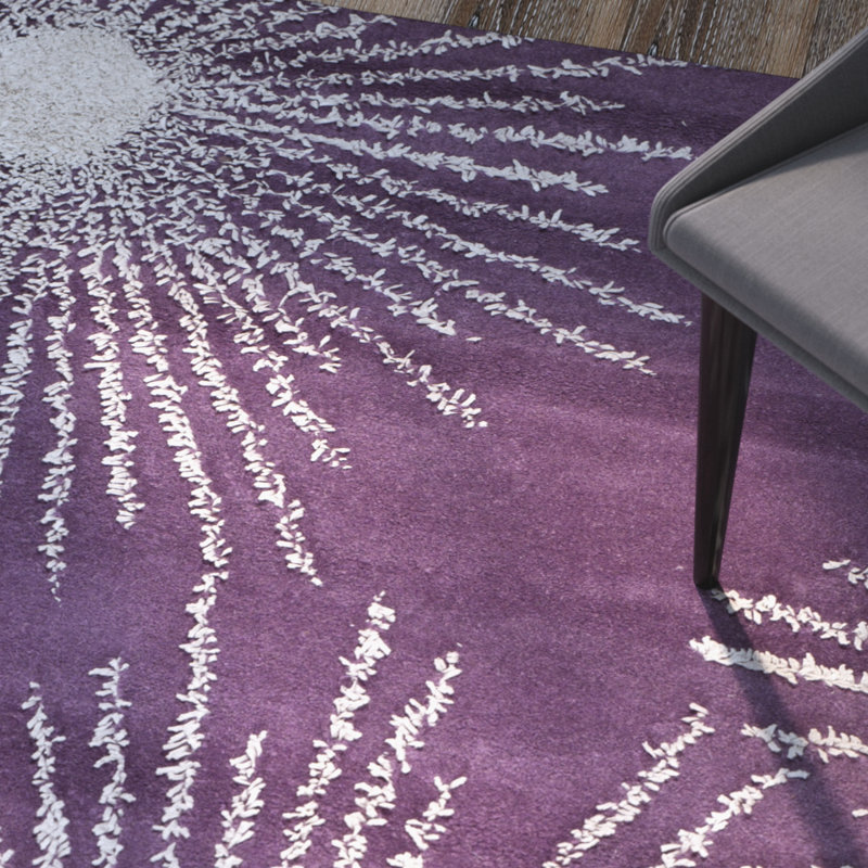 Amier Hand Tufted Wool And Viscose Abstract Rug, Square 6'