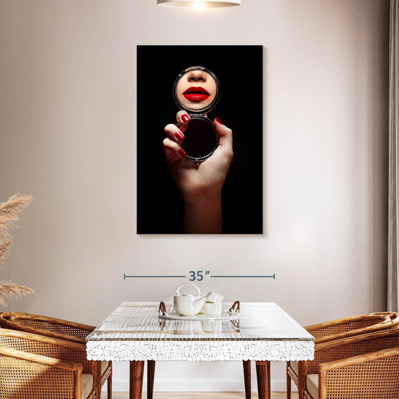 Shuttleworth Mirrored Lips, 45" H x 30" W
