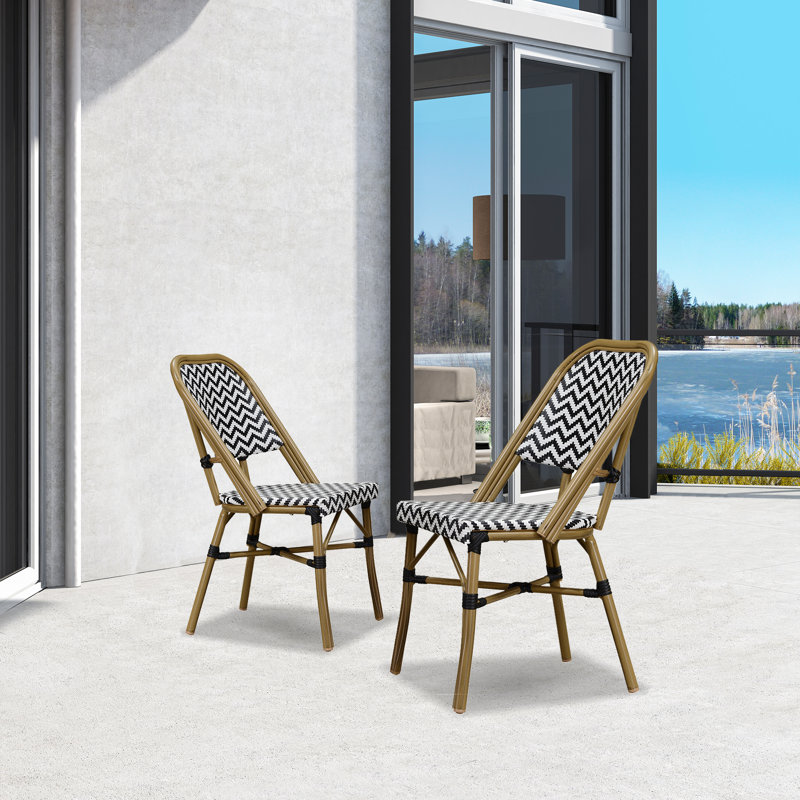 Chaise d'appoint de patio Fossen, Noir