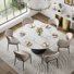 Ensemble de table de salle à manger 7 pièces 59 po avec 6 chaises en similicuir