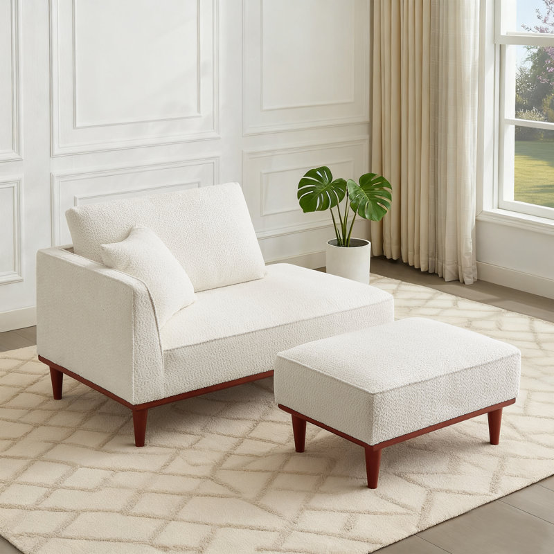 Lounges Chaise+Ottoman, Beige