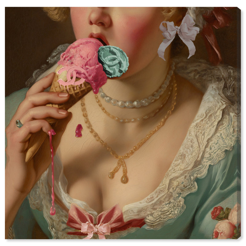 Marie Ice Cream Canvas Food & Beverages Print by Oliver Gal, 12"H x 12"W, Canvas Unframed