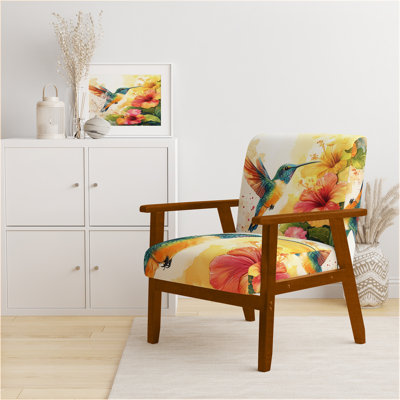 Hummingbird Upholstered Chair - Hummingbird in Flight Arm Chair