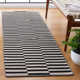 Ilona Striped Handmade Flatweave Cotton Ivory/Black Area Rug