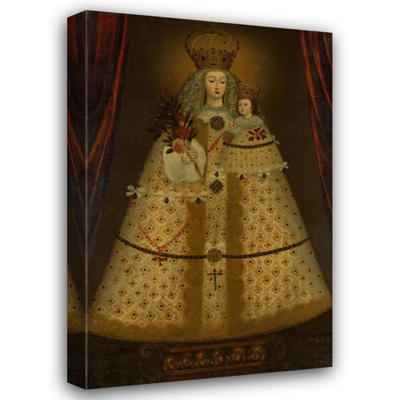 «Our Lady of Guápulo» par le peintre péruvien (Cuzco), reproduction d'art sur toile tendue, H 40 po x l 28 po