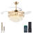 48" Dimmable Crystal Ceiling Fan With Led Lights And Remote Control-196591070
