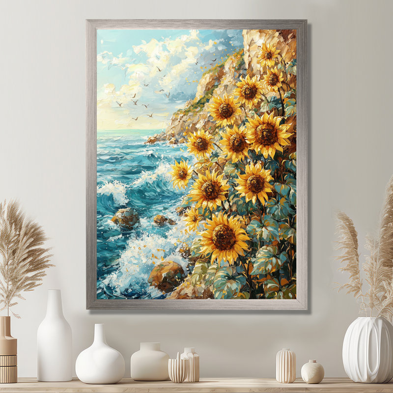 Dittmyre - impressions murales florales, Argent argent, H 44 po x l 34 po, Reproduction encadrée d'une seule photo
