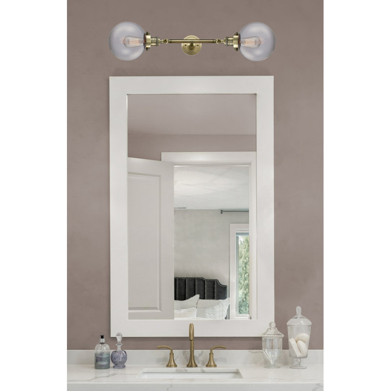 Éclairage de salle de bain à intensité variable 2 lumières Clementina, Transparent, Ampoule DEL 6 watts Vinage