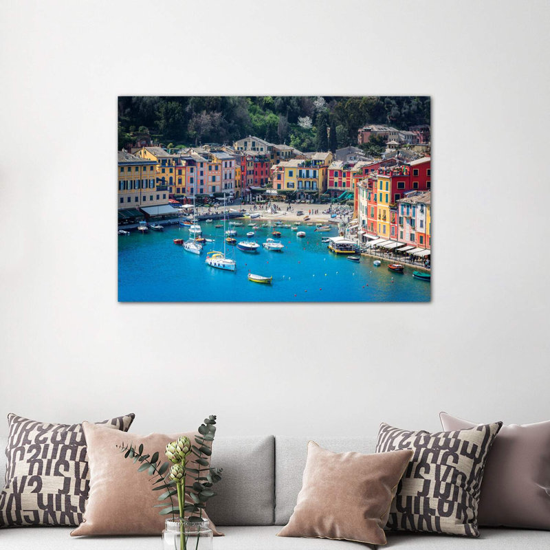 Portofino par Marco Carmassi - publicité imprimée, H 32 po x l 48 po x 1,5 po, Toile tendue