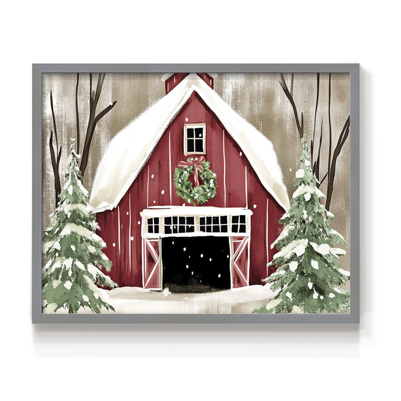 Art de Noël - DCCI - Reproduction encadrée - Restickable, Gris, H 16 po x l 20 po