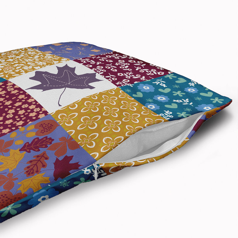 Patchwork Reversible Throw Pillow, Larkspur, 24" x 24"