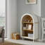 Armoire de rangement arquée avec tablettes ouvertes