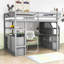 Lit mezzanine en bois avec bureau, tablettes et deux tiroirs Kaci-611991653-611991655