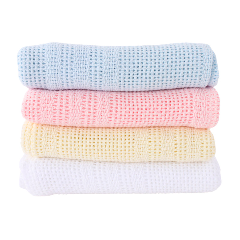 Bryan Cotton Baby Blanket, White, 130cm W x 180cm L