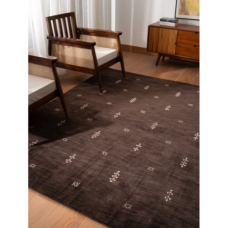 Ownby Hand Knotted Loom Wool Eco-Friendly Area Rugs - Square | Brown & White | Contemporary Design | Area Rugs for living room, Bedroom