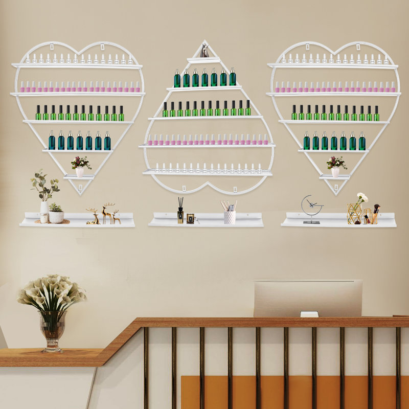 Supports de rangement muraux pour vernis à ongles, présentoir à 5 niveaux, organisateur de vernis à ongles mural 6 pièces 