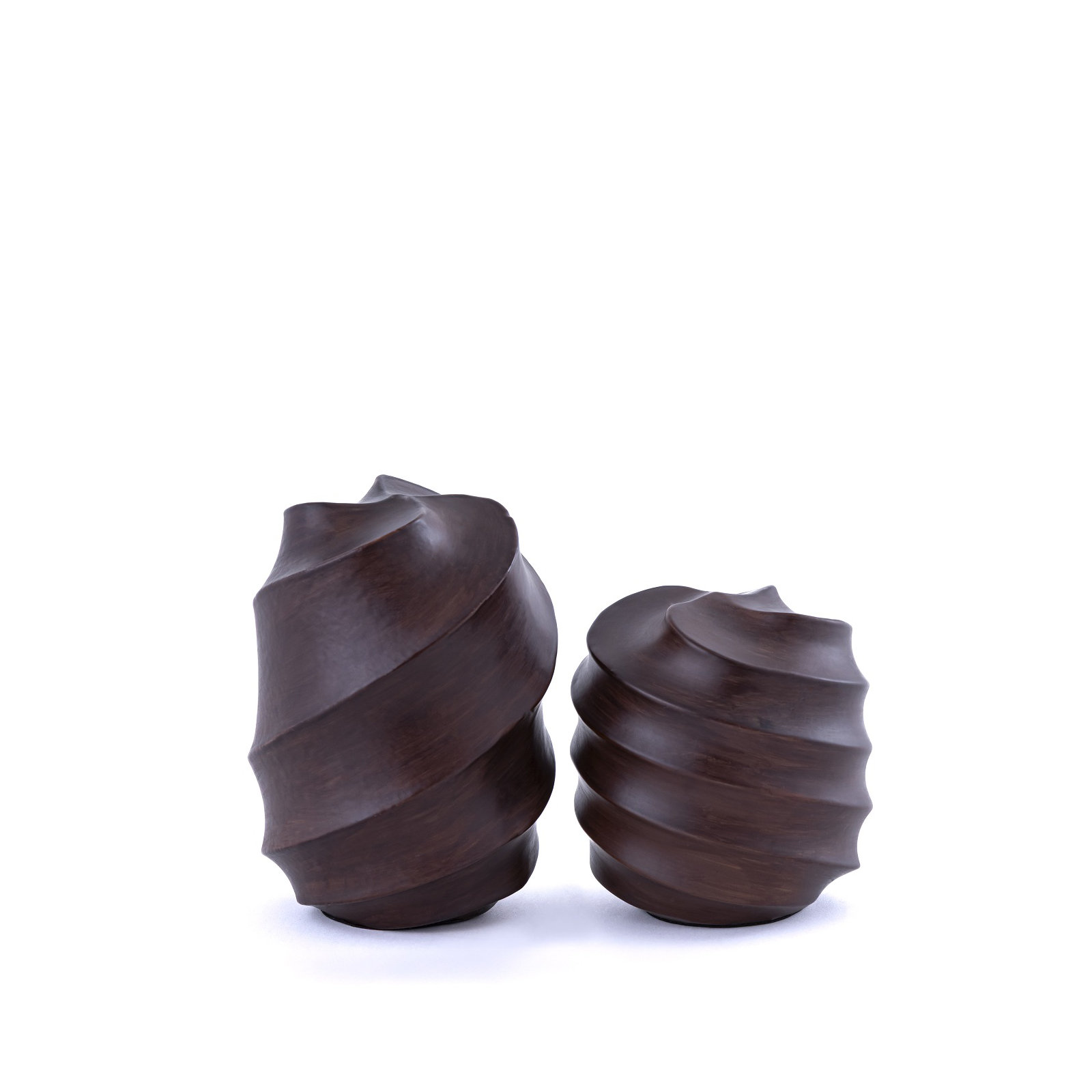 Twirl Décor Brown Aluminium Sm, 7" H x 5" W x 5" D